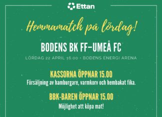 Hemmamatch på lördag!