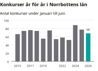 Färre konkurser under första halvåret – så är läget i Norrbotten