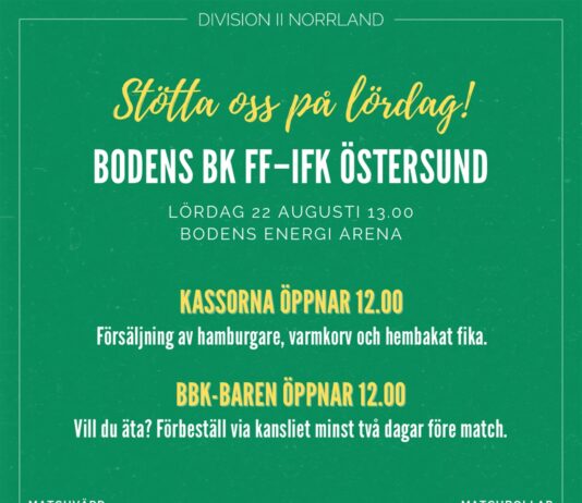 Hemmamatch på lördag!