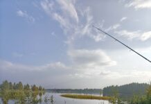 Fiske från översvämmade fågeltornet