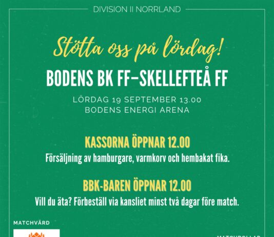 Hemmamatch på lördag!