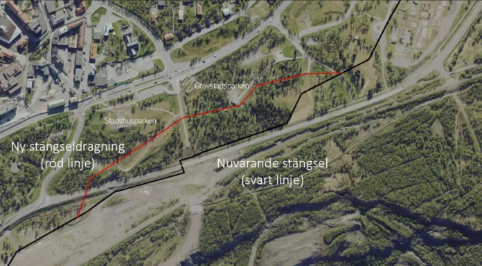 Stängslet flyttas i Gruvstadsparken – LKAB