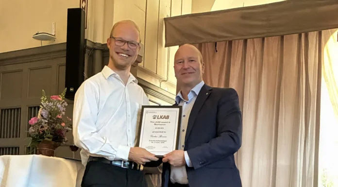 LKAB:s pris i mekanik till Gustav Boman vid Lunds universitet