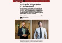 Debattartikel i Dagens industri: Uppdatera strategin för norra Sverige – säkra robusthet och konkurrenskraft!