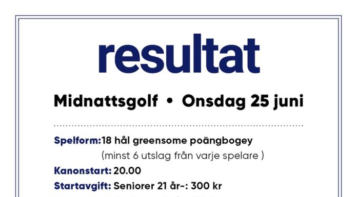Onsdag 25 juni är det dags för årets upplaga av @resultat.pitea Midnattsgolf Si…