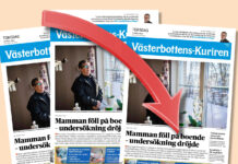 Printupplagan för Västerbottens-Kuriren fortsätter tappa stort