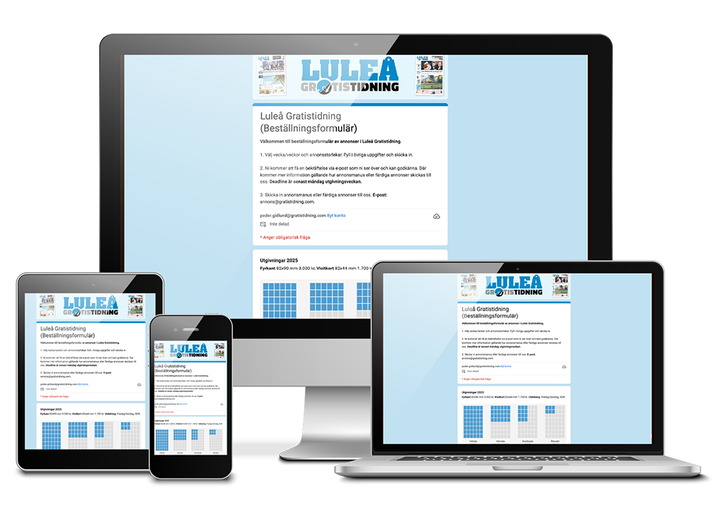Beställ/ Boka annons